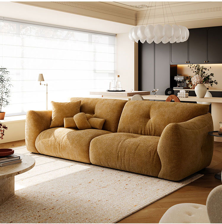 Yellow color fabric sofa