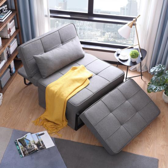 Grey Comfy Small Folding Futon Lounge, Comfy Sofa Bed For Small Room