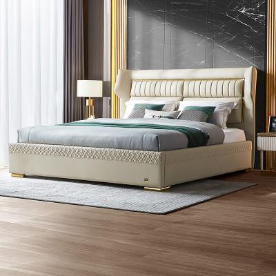 Leather Upholstered Platform Bed Frame