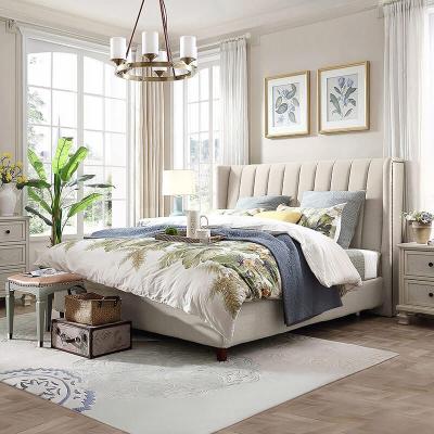 Tall Upholstered Fabric Platform Bed Frame