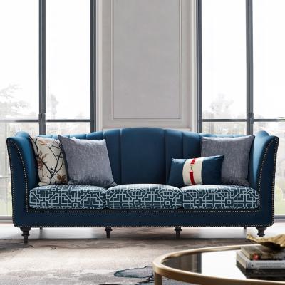 Chesterfield Luxury Blue Comfortable Velvet Tufted Sofas