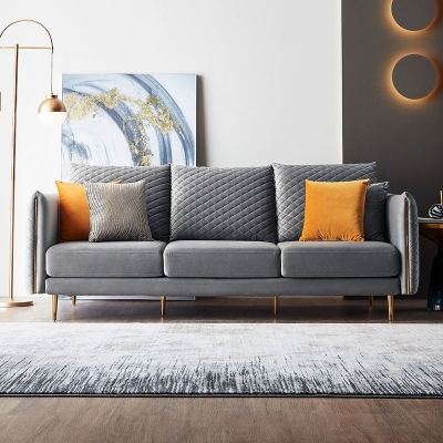 LINSY Classic Living Room L-Shaped Fabric Sofa S052