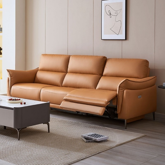 Living room leather recliner sofa