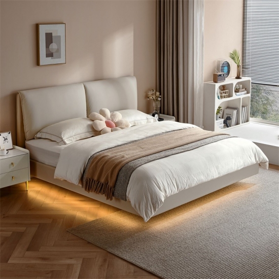 Modern Bedroom Furniture Leather Suspended Bed