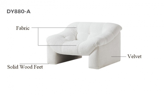White Color Fabric Sofa Chair