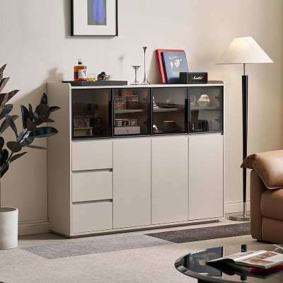White Color Living Room Storage Cabinet