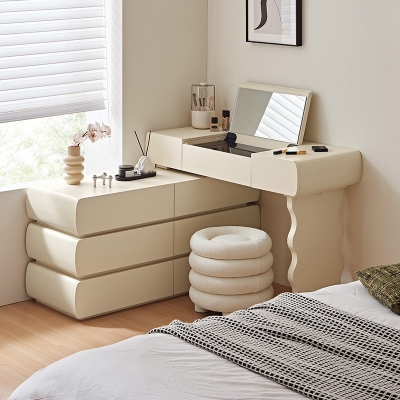 Modern Dressing Table with Six-Drawer Dresser