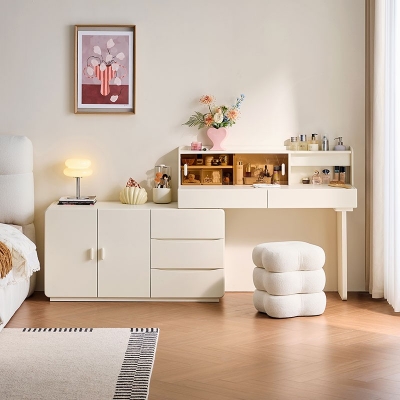 Creamy Style White Dressing table with storage