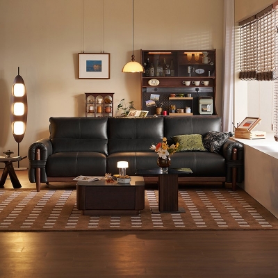Black Color Leather Sofa