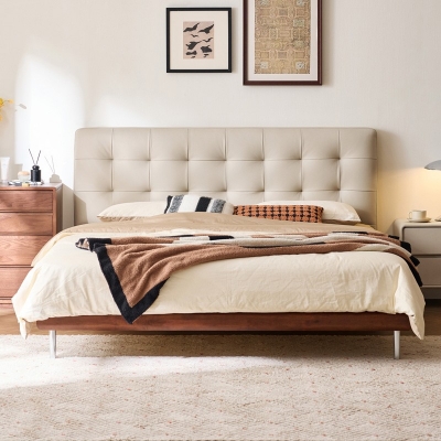 Beige Color Bedroom Furniture Bed