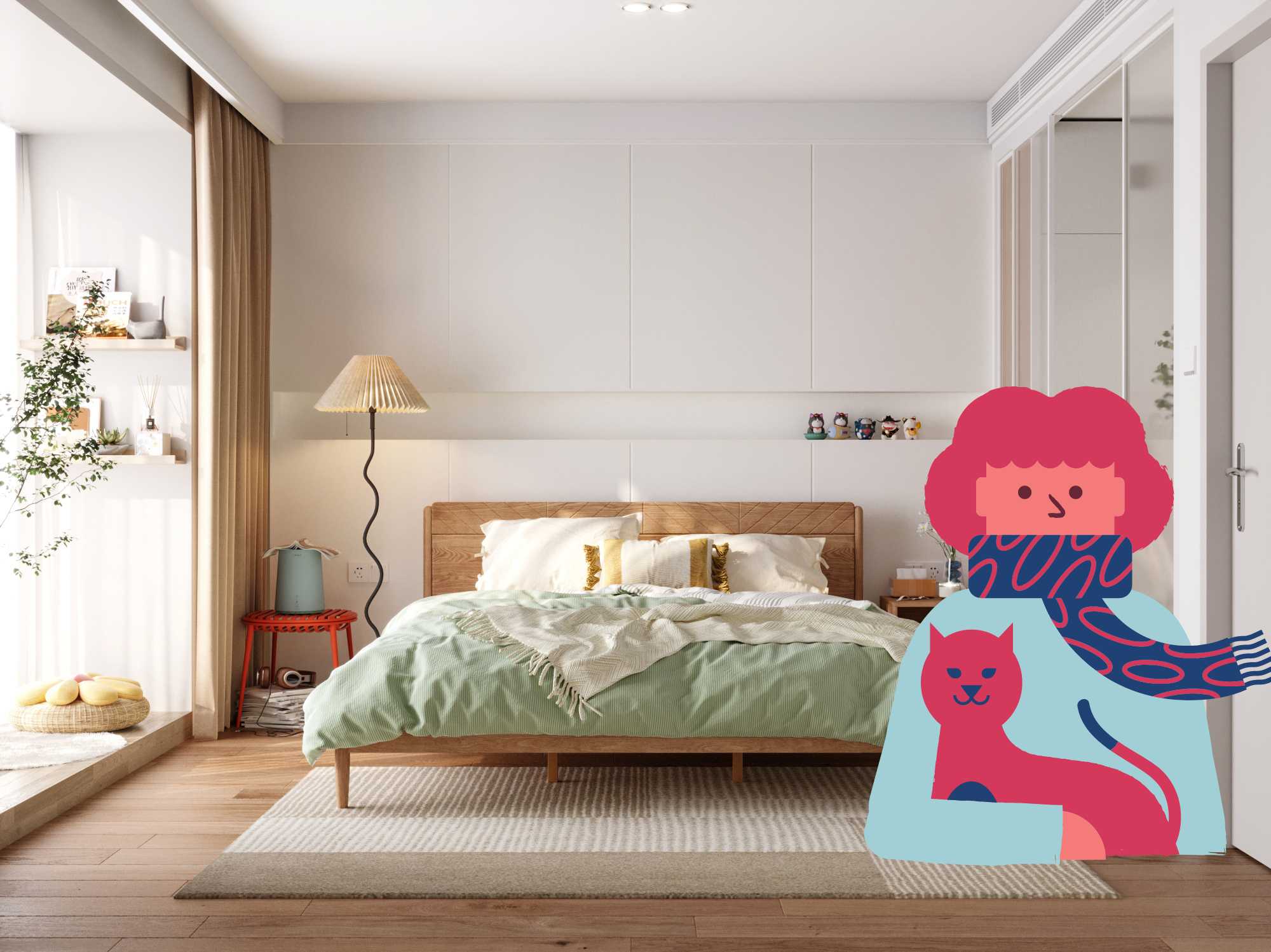 4 Members Fit in 55 ㎡ Space and There Extra Cat Amusement Park